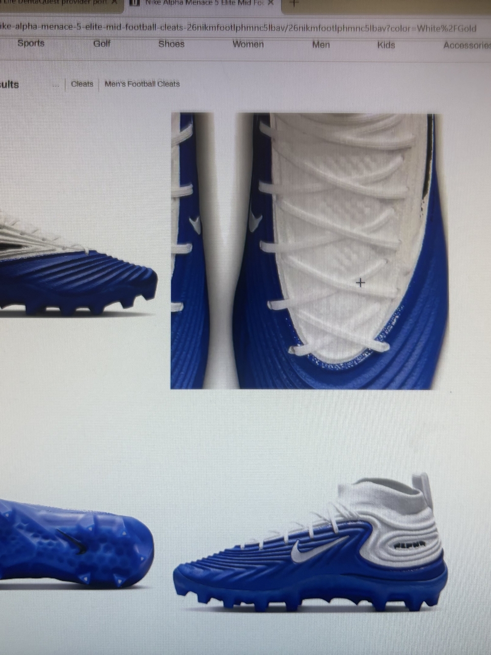 Nike Men's Football Cleats — Blue/White